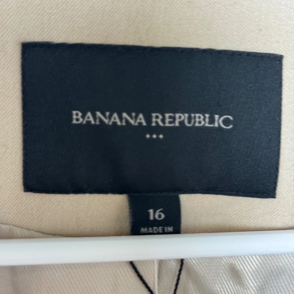 Banana Republic‎ Blazer Women 16 Beige Tan Double Breasted Professional NEW $180